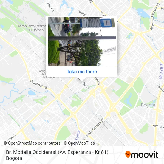 Mapa de Br. Modelia Occidental (Av. Esperanza - Kr 81)
