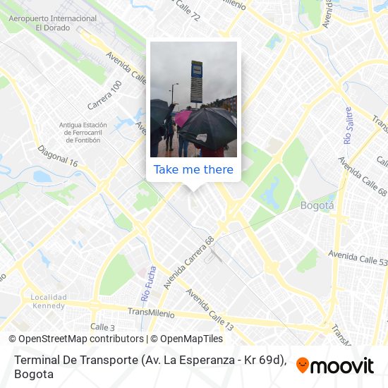Mapa de Terminal De Transporte (Av. La Esperanza - Kr 69d)