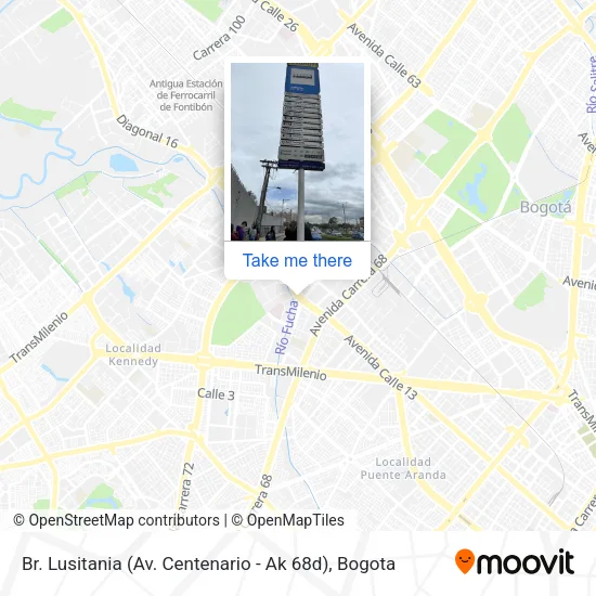 Mapa de Br. Lusitania (Av. Centenario - Ak 68d)