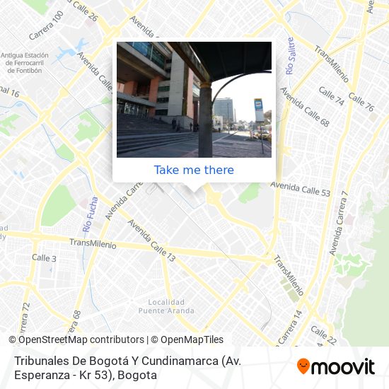 Mapa de Tribunales De Bogotá Y Cundinamarca (Av. Esperanza - Kr 53)