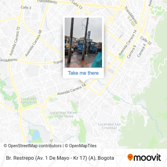 Mapa de Br. Restrepo (Av. 1 De Mayo - Kr 17) (A)
