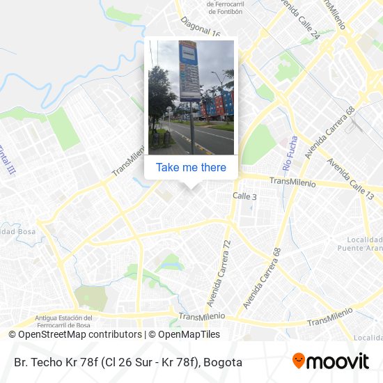 Br. Techo Kr 78f (Cl 26 Sur - Kr 78f) map