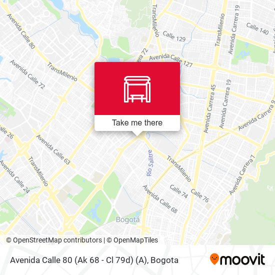 Mapa de Avenida Calle 80 (Ak 68 - Cl 79d) (A)