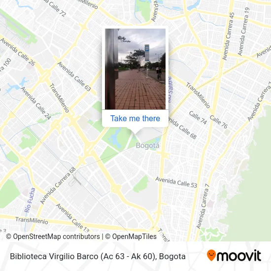 Mapa de Biblioteca Virgilio Barco (Ac 63 - Ak 60)