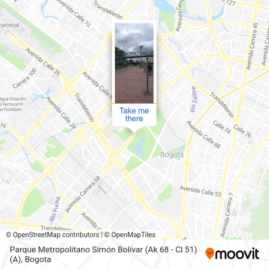 Mapa de Parque Metropolitano Simón Bolívar  (Ak 68 - Cl 51) (A)