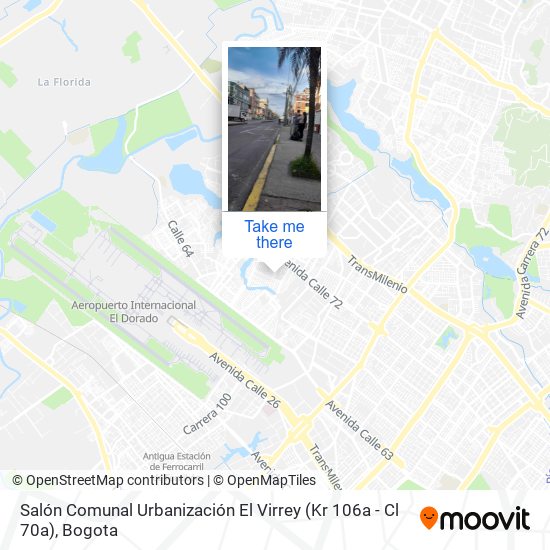 Salón Comunal Urbanización El Virrey (Kr 106a - Cl 70a) map