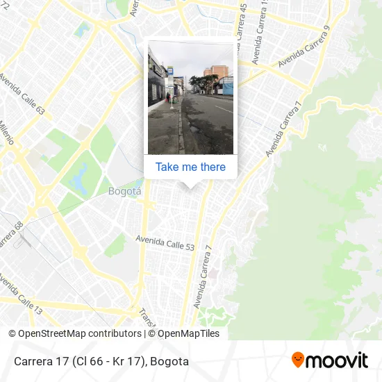 Mapa de Carrera 17 (Cl 66 - Kr 17)