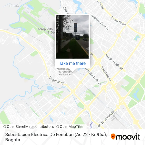 Mapa de Subestación Eléctrica De Fontibón (Ac 22 - Kr 96a)