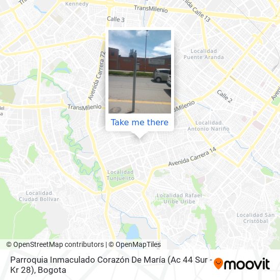 Mapa de Parroquia Inmaculado Corazón De María (Ac 44 Sur - Kr 28)