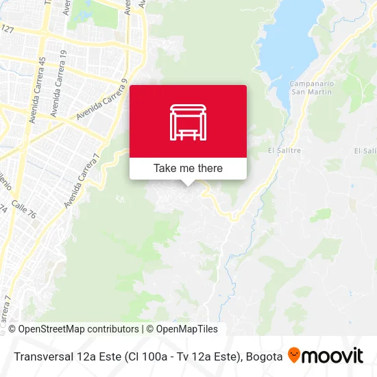 Transversal 12a Este (Cl 100a - Tv 12a Este) map