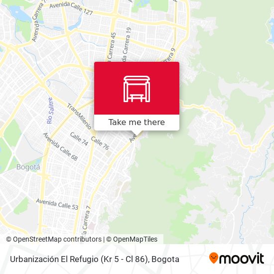 Mapa de Urbanización El Refugio (Kr 5 - Cl 86)