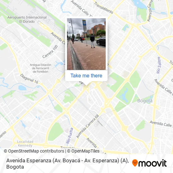 Mapa de Avenida Esperanza (Av. Boyacá - Av. Esperanza) (A)