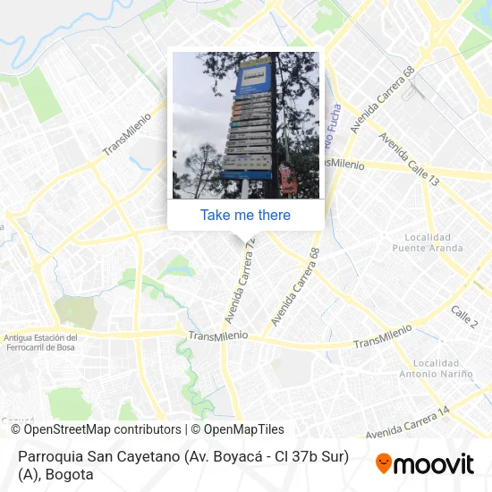 Mapa de Parroquia San Cayetano (Av. Boyacá - Cl 37b Sur) (A)