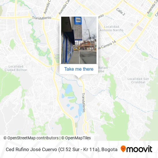Mapa de Ced Rufino José Cuervo (Cl 52 Sur - Kr 11a)