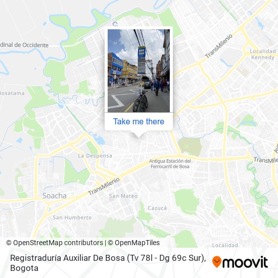 Registraduría Auxiliar De Bosa (Tv 78l - Dg 69c Sur) map