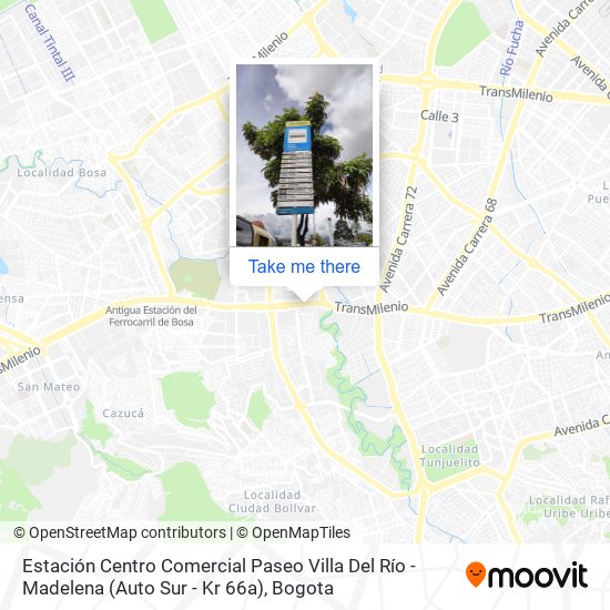 Estación Centro Comercial Paseo Villa Del Río - Madelena (Auto Sur - Kr 66a) map