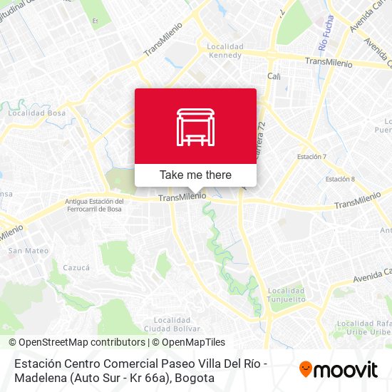 Mapa de Estación Centro Comercial Paseo Villa Del Río - Madelena (Auto Sur - Kr 66a)