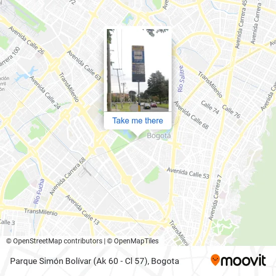 Mapa de Parque Simón Bolívar (Ak 60 - Cl 57)
