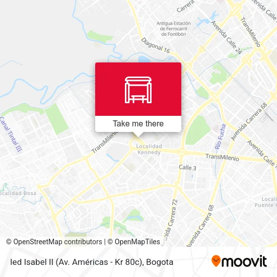 Mapa de Ied Isabel II (Av. Américas - Kr 80c)