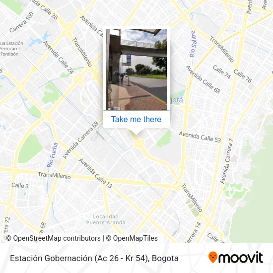 Mapa de Estación Gobernación (Ac 26 - Kr 54)