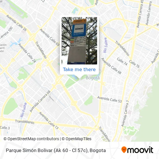 Mapa de Parque Simón Bolívar (Ak 60 - Cl 57c)