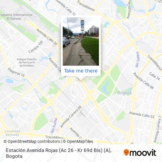 Mapa de Estación Avenida Rojas (Ac 26 - Kr 69d Bis) (A)