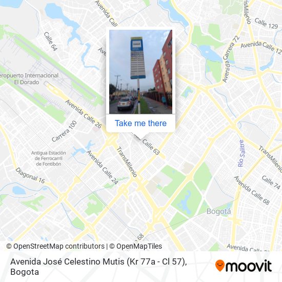 Avenida José Celestino Mutis (Kr 77a - Cl 57) map