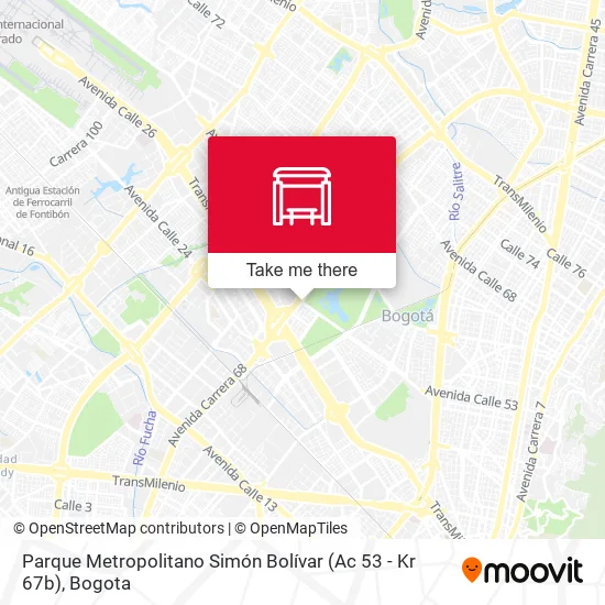Mapa de Parque Metropolitano Simón Bolívar (Ac 53 - Kr 67b)