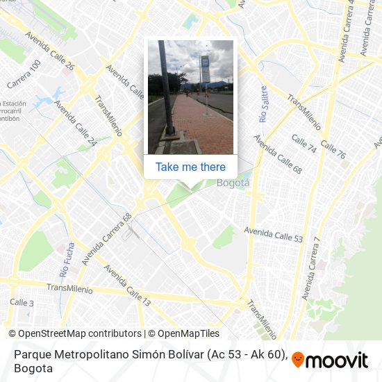 Mapa de Parque Metropolitano Simón Bolívar (Ac 53 - Ak 60)