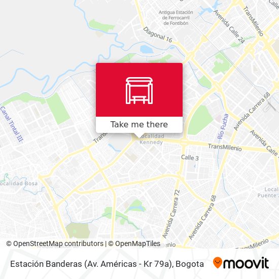 Mapa de Estación Banderas (Av. Américas - Kr 79a)