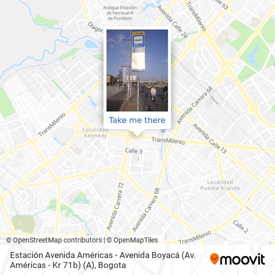 Estación Avenida Américas - Avenida Boyacá (Av. Américas - Kr 71b) (A) map