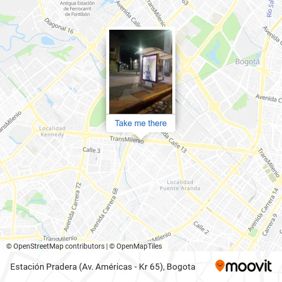 Mapa de Estación Pradera (Av. Américas - Kr 65)