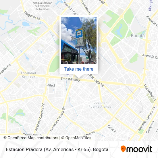 Mapa de Estación Pradera (Av. Américas - Kr 65)
