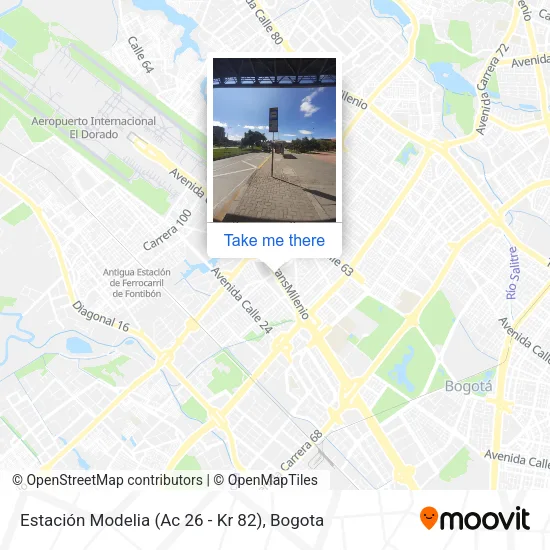 Mapa de Estación Modelia (Ac 26 - Kr 82)