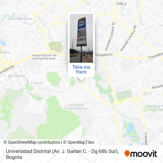 Mapa de Universidad Distrital (Av. J. Gaitán C. - Dg 68b Sur)