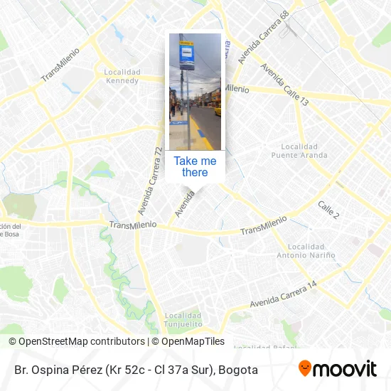 Mapa de Br. Ospina Pérez (Kr 52c - Cl 37a Sur)