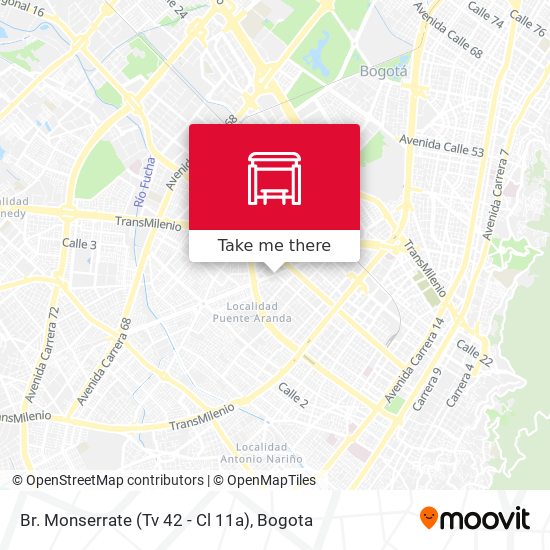 Br. Monserrate (Tv 42 - Cl 11a) map