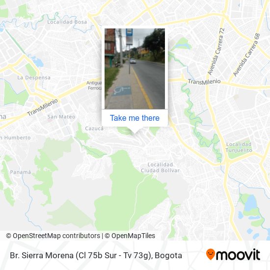 Br. Sierra Morena (Cl 75b Sur - Tv 73g) map