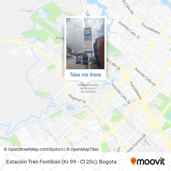 Mapa de Estación Tren Fontibón (Kr 99 - Cl 20c)