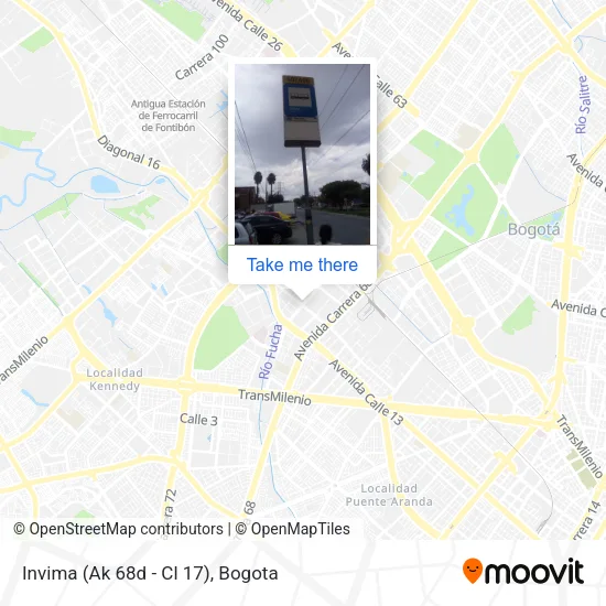 Invima (Ak 68d - Cl 17) map