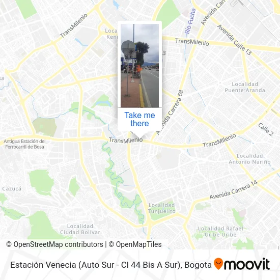 Mapa de Estación Venecia (Auto Sur - Cl 44 Bis A Sur)