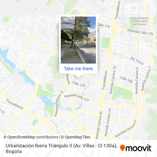 Mapa de Urbanización Iberia Triángulo II (Av. Villas - Cl 130a)