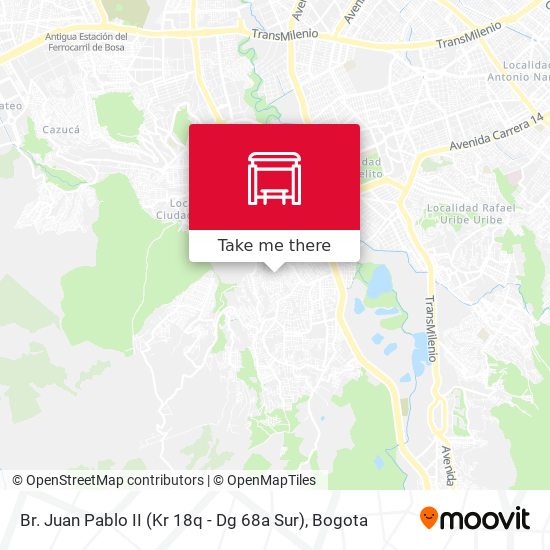 Mapa de Br. Juan Pablo II (Kr 18q - Dg 68a Sur)