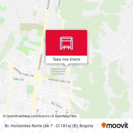 Br. Horizontes Norte (Ak 7 - Cl 181a) (B) map