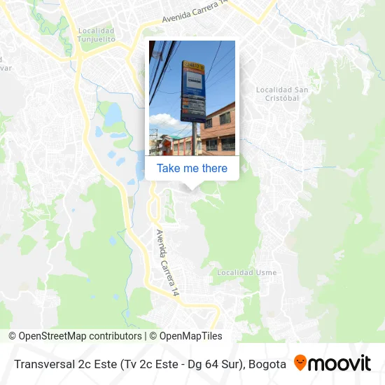 Transversal 2c Este (Tv 2c Este - Dg 64 Sur) map