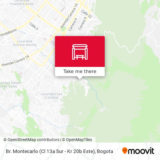 Mapa de Br. Montecarlo (Cl 13a Sur - Kr 20b Este)