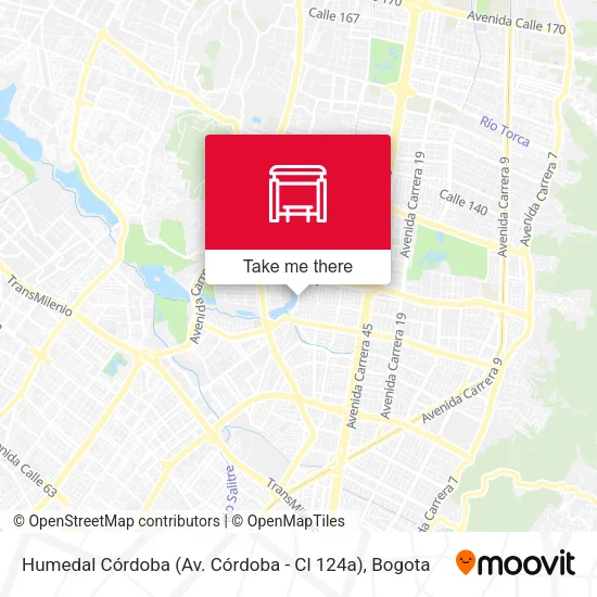 Mapa de Humedal Córdoba (Av. Córdoba - Cl 124a)