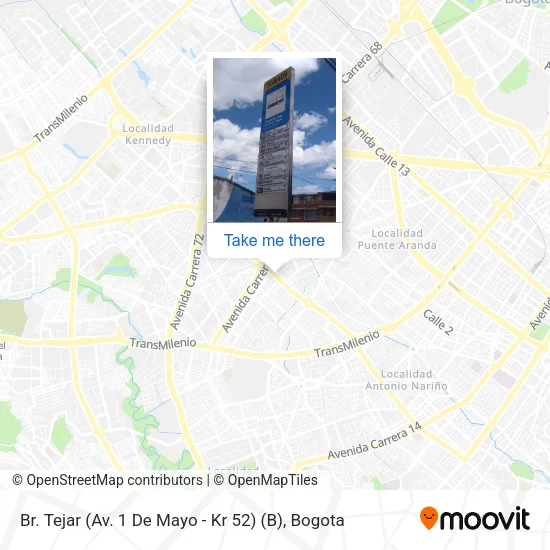 Mapa de Br. Tejar (Av. 1 De Mayo - Kr 52) (B)