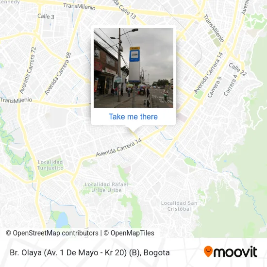 Mapa de Br. Olaya (Av. 1 De Mayo - Kr 20) (B)