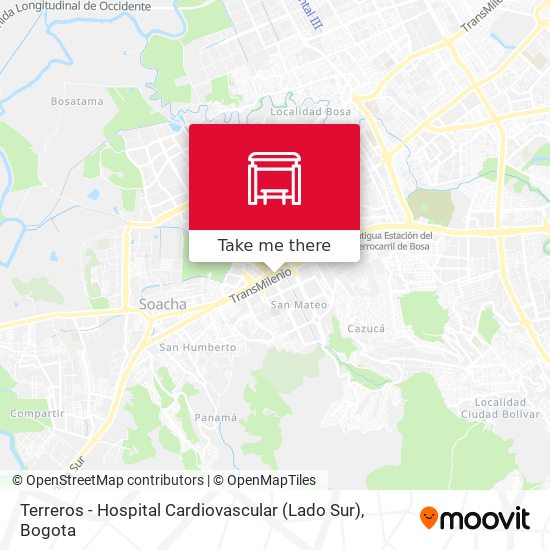 Terreros - Hospital Cardiovascular (Lado Sur) map